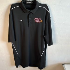 Nike Cancer Research Classic Golf Polo Team Wear XL Black Embroidered Fit Dry